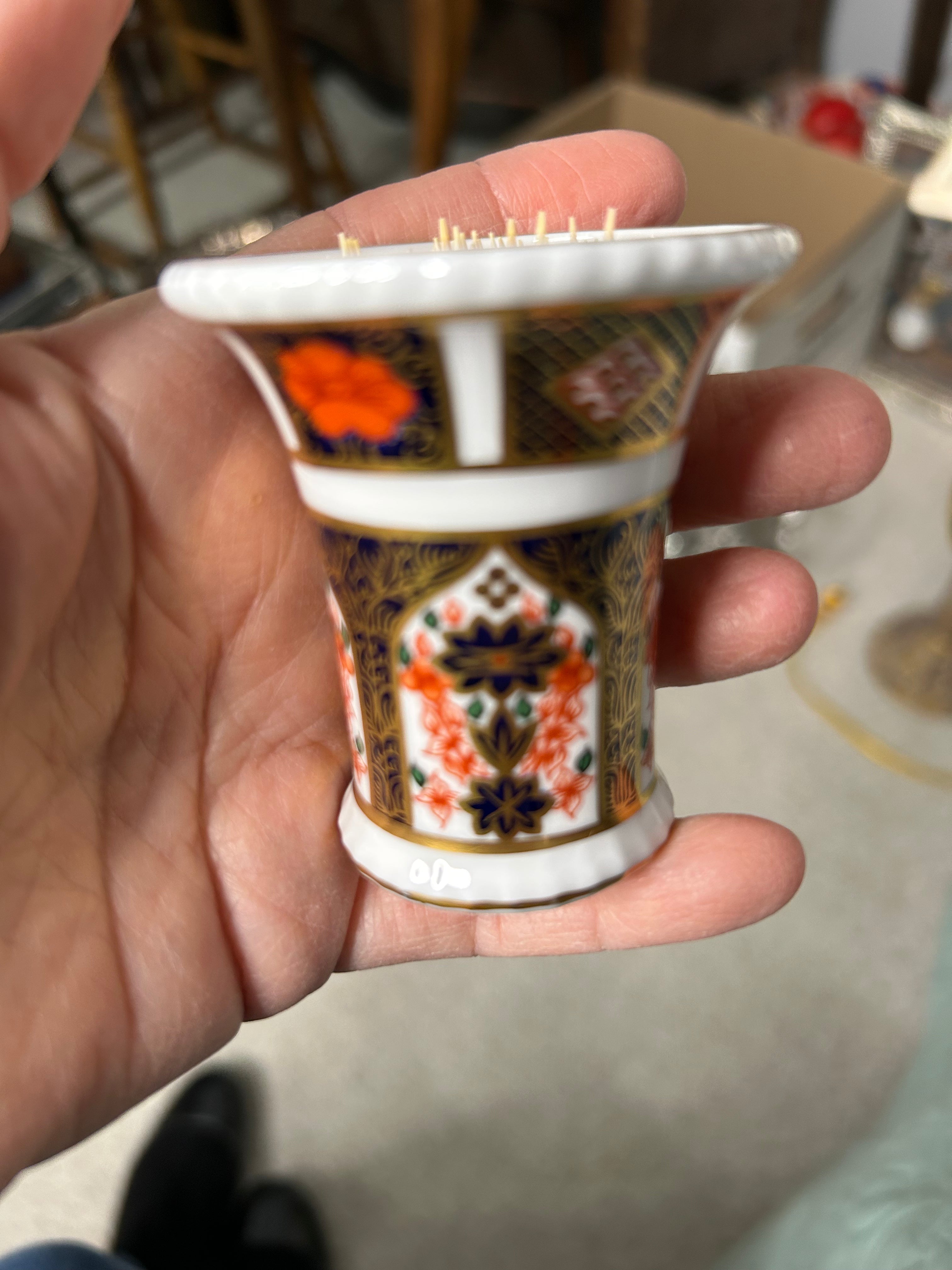 Royal Crown Derby Small Vase/ Toothpick Holder