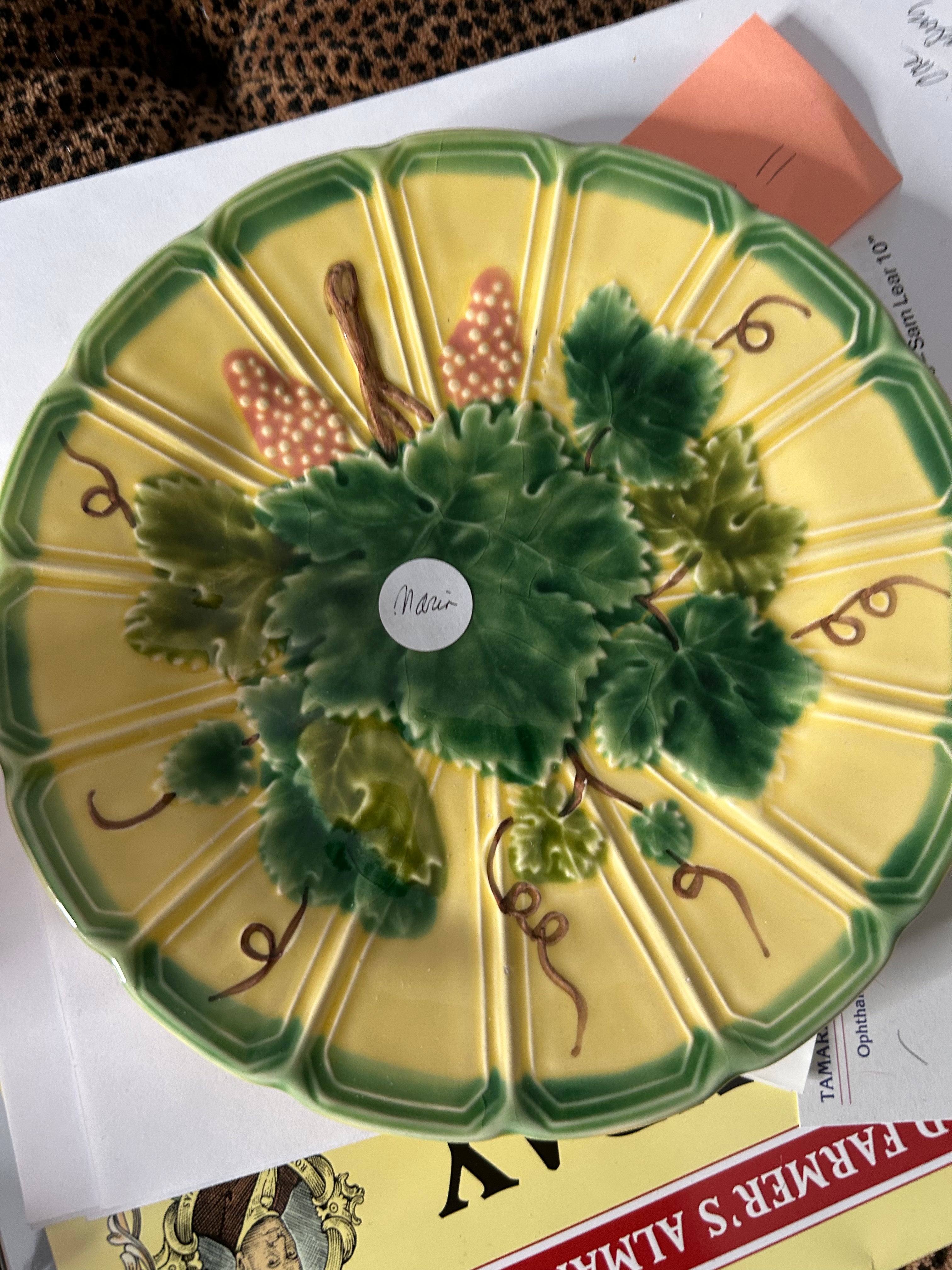 Limoges box 95 cranberry vase75 bisque on and dayghter75 green bordallo plate85 for Maria